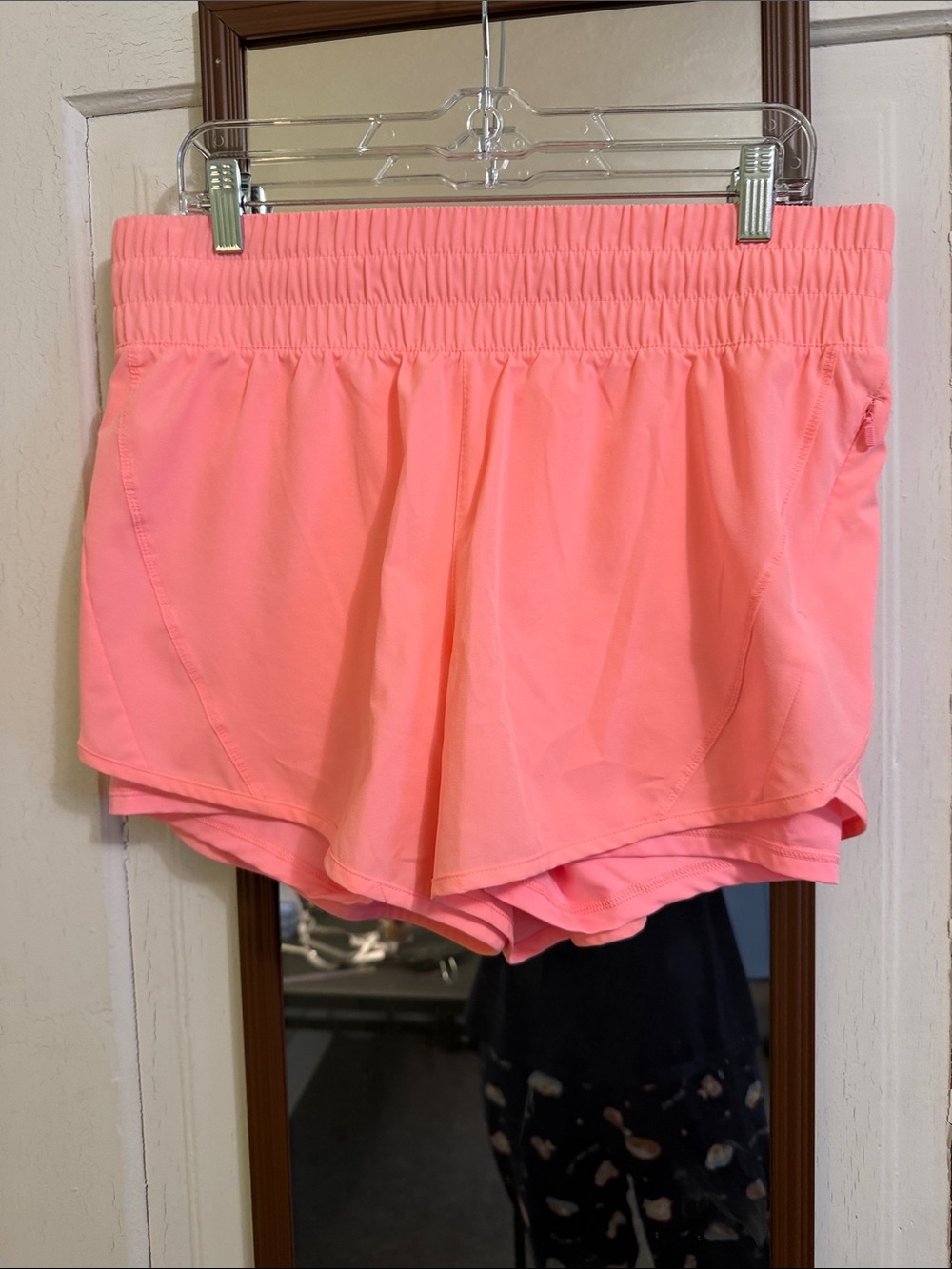 Avia Coral Pink Layered Athletic Shorts